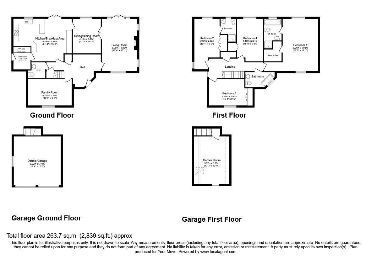 Floorplan of 4 bedroom Detached House for sale, Silverways Drive, Gobowen, Shropshire, SY11