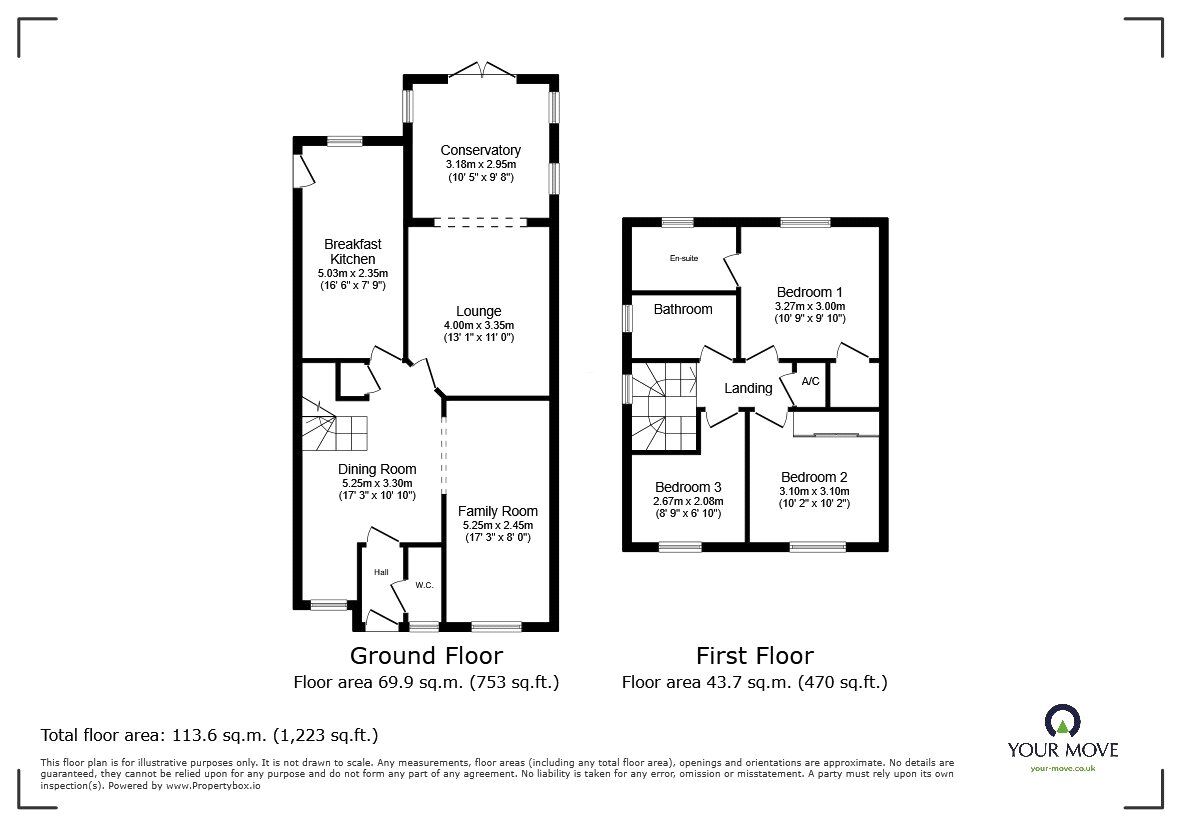 Floorplan of 3 bedroom Detached House for sale, Plas Newydd Close, Oswestry, Shropshire, SY11
