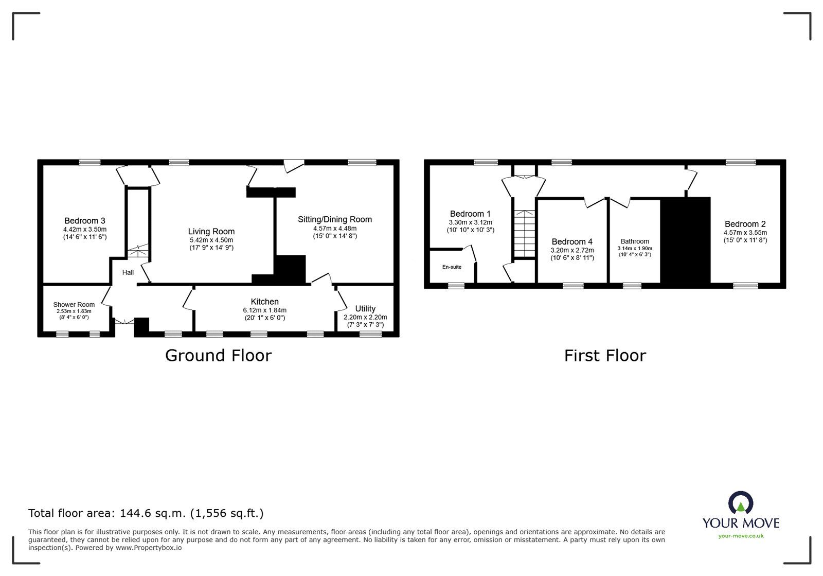 Floorplan of 4 bedroom Detached House for sale, Llanrhaeadr Ym Mochnant, Oswestry, Powys, SY10