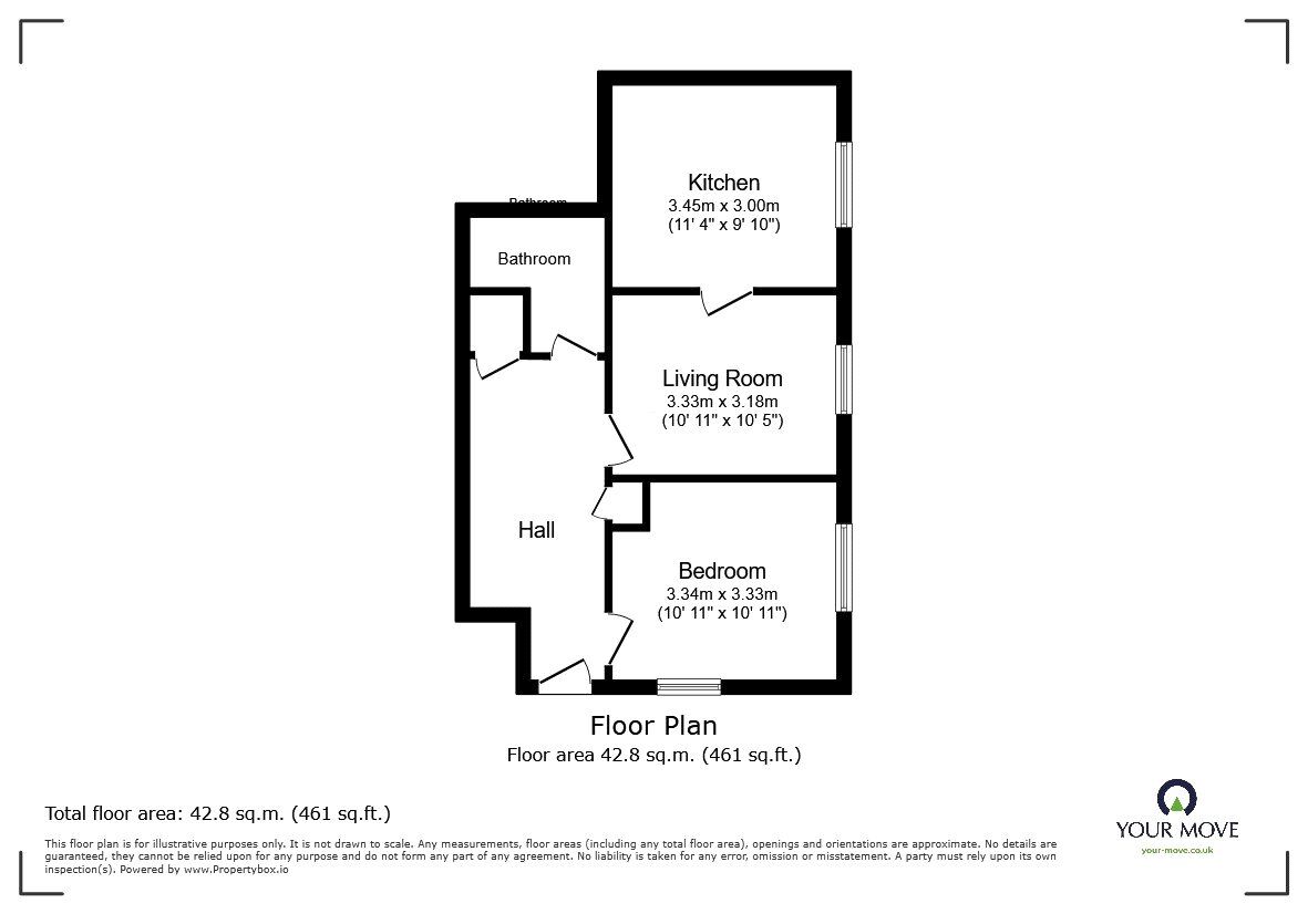 Floorplan of 1 bedroom  Flat to rent, Pant, Oswestry, Shropshire, SY10