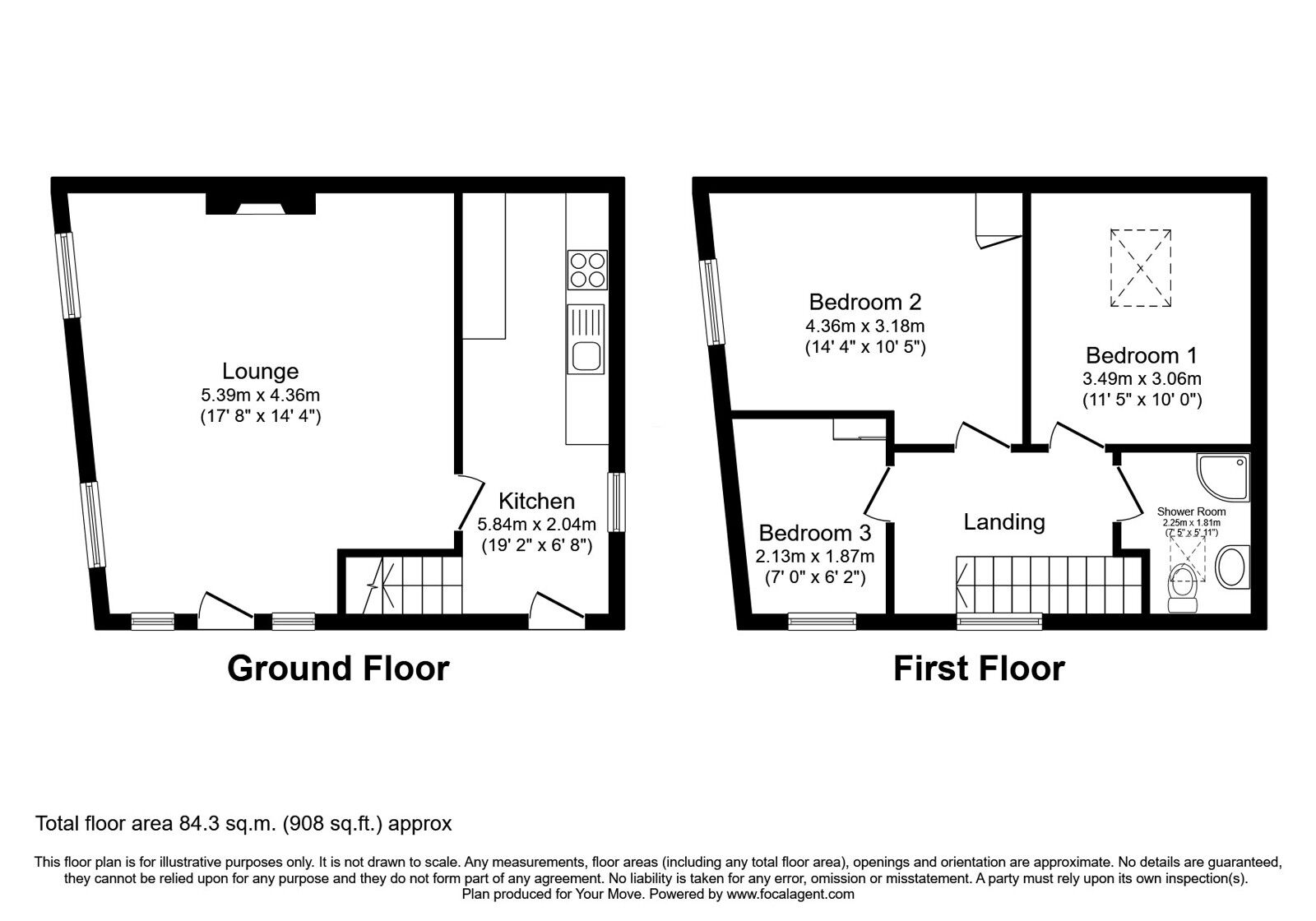 Floorplan of 3 bedroom Detached House for sale, Penybontfawr, Oswestry, Powys, SY10