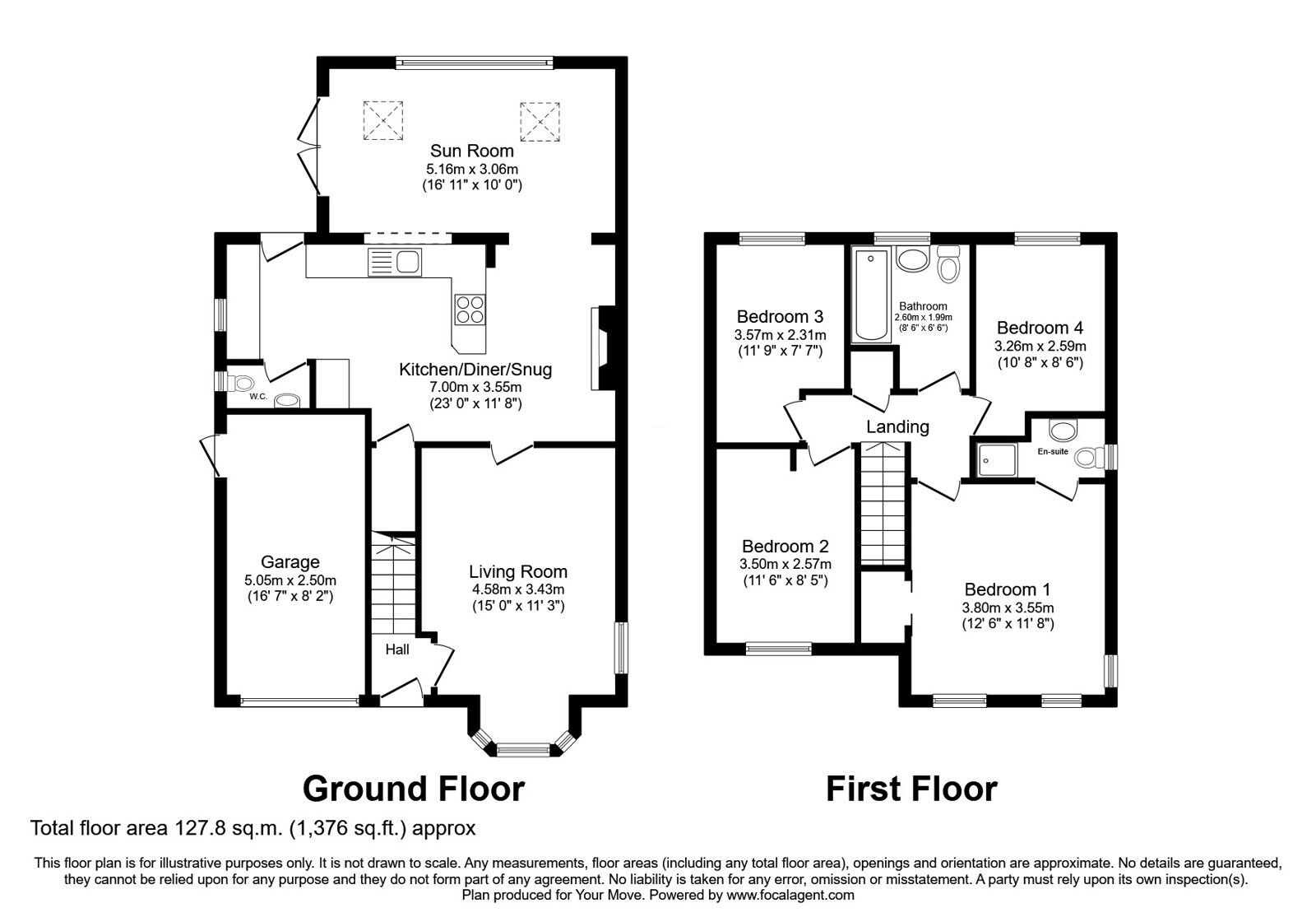 Floorplan of 4 bedroom Detached House for sale, School Road, West Felton, Shropshire, SY11