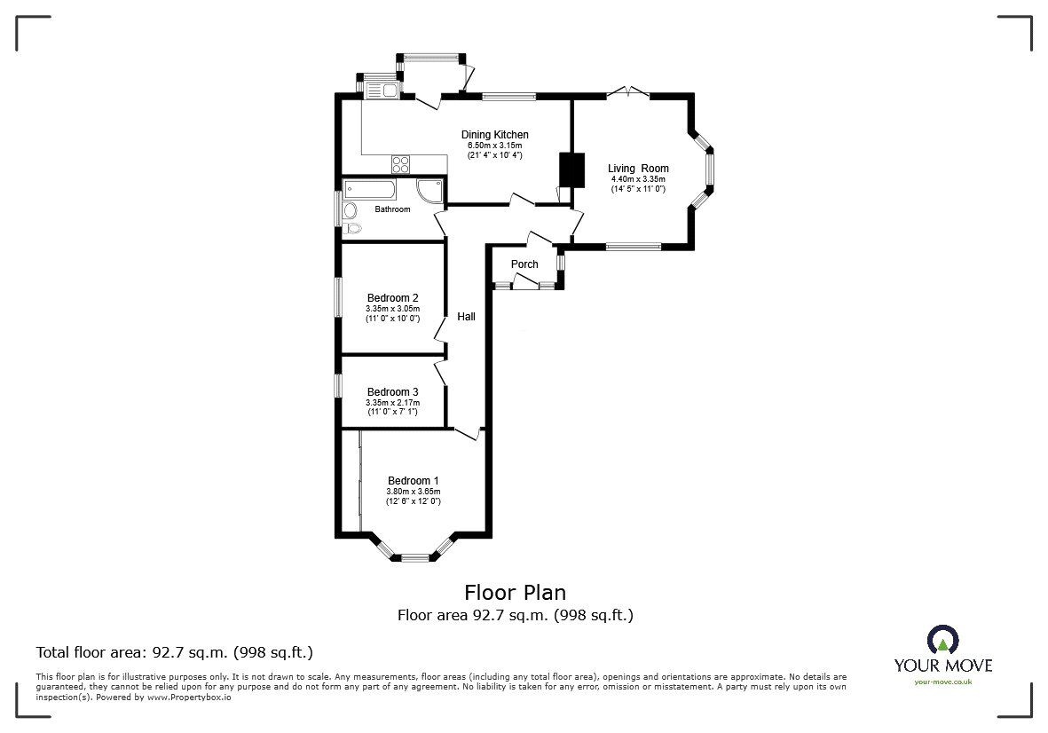 Floorplan of 3 bedroom Detached Bungalow for sale, Oak Drive, Oswestry, Shropshire, SY11