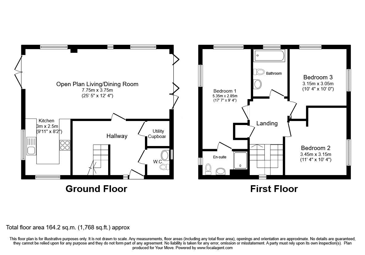 Floorplan of 3 bedroom Detached House for sale, Cherry Tree Drive, Oswestry, Shropshire, SY11