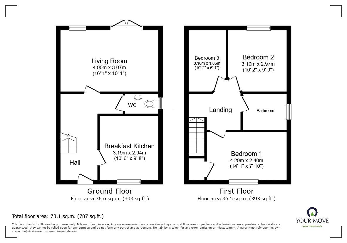 Floorplan of 3 bedroom Semi Detached House for sale, Cysgod Y Gyrn, Llansilin, Powys, SY10
