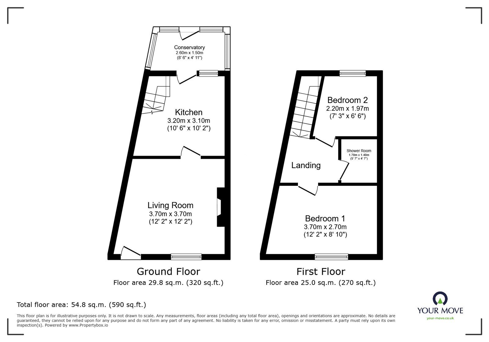 Floorplan of 2 bedroom Mid Terrace House for sale, Lorne Street, Oswestry, Shropshire, SY11