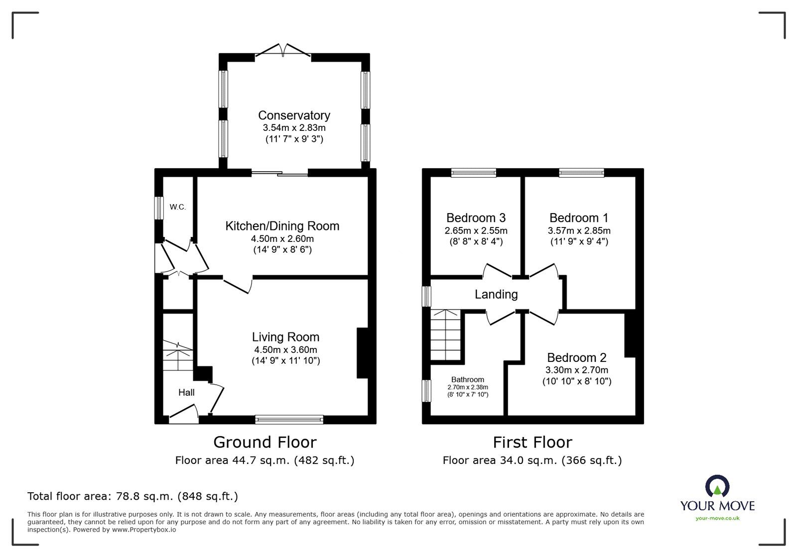 Floorplan of 3 bedroom Semi Detached House to rent, St. Martins Road, Gobowen, Shropshire, SY11