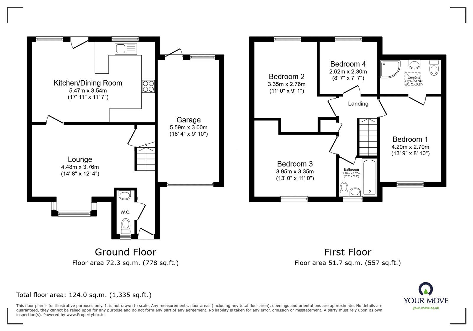 Floorplan of 4 bedroom Detached House for sale, Pleasant Gardens, Ellesmere Road, Oswestry, SY11