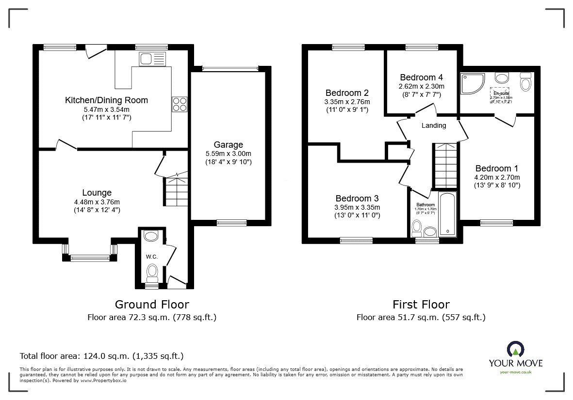 Floorplan of 4 bedroom Detached House for sale, Pleasant Gardens, Ellesmere Road, Oswestry, SY11