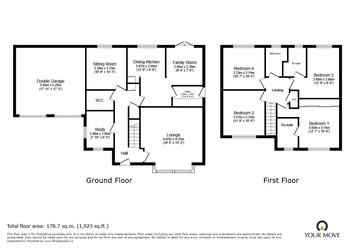 Floorplan of 4 bedroom Detached House for sale, Bentley Drive, Oswestry, Shropshire, SY11