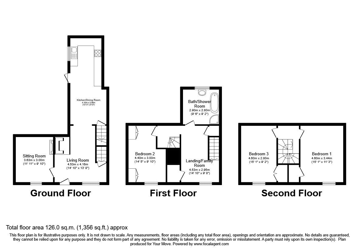 Floorplan of 3 bedroom Semi Detached House for sale, Roft Street, Oswestry, Shropshire, SY11