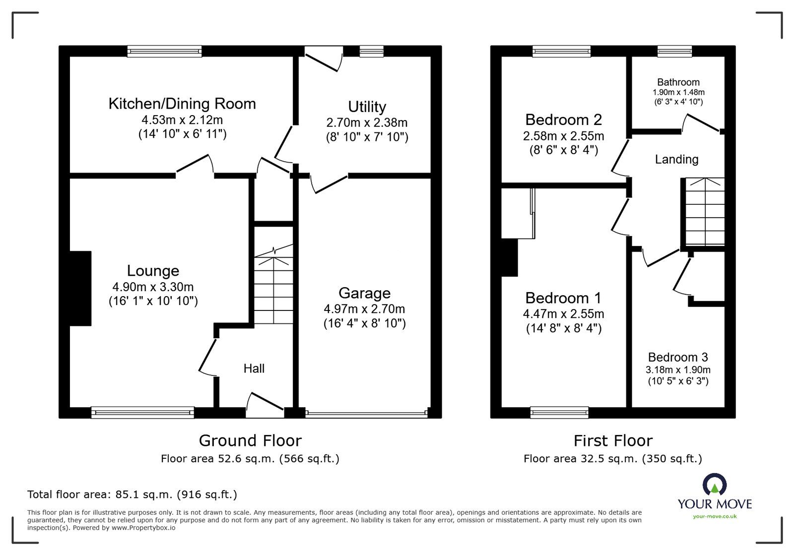 Floorplan of 3 bedroom Semi Detached House for sale, College Road, Oswestry, Shropshire, SY11