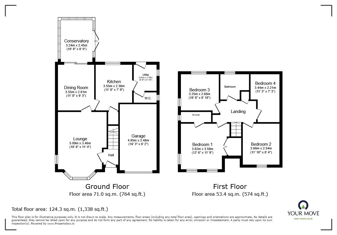 Floorplan of 4 bedroom Detached House for sale, Bishops Close, West Felton, Shropshire, SY11