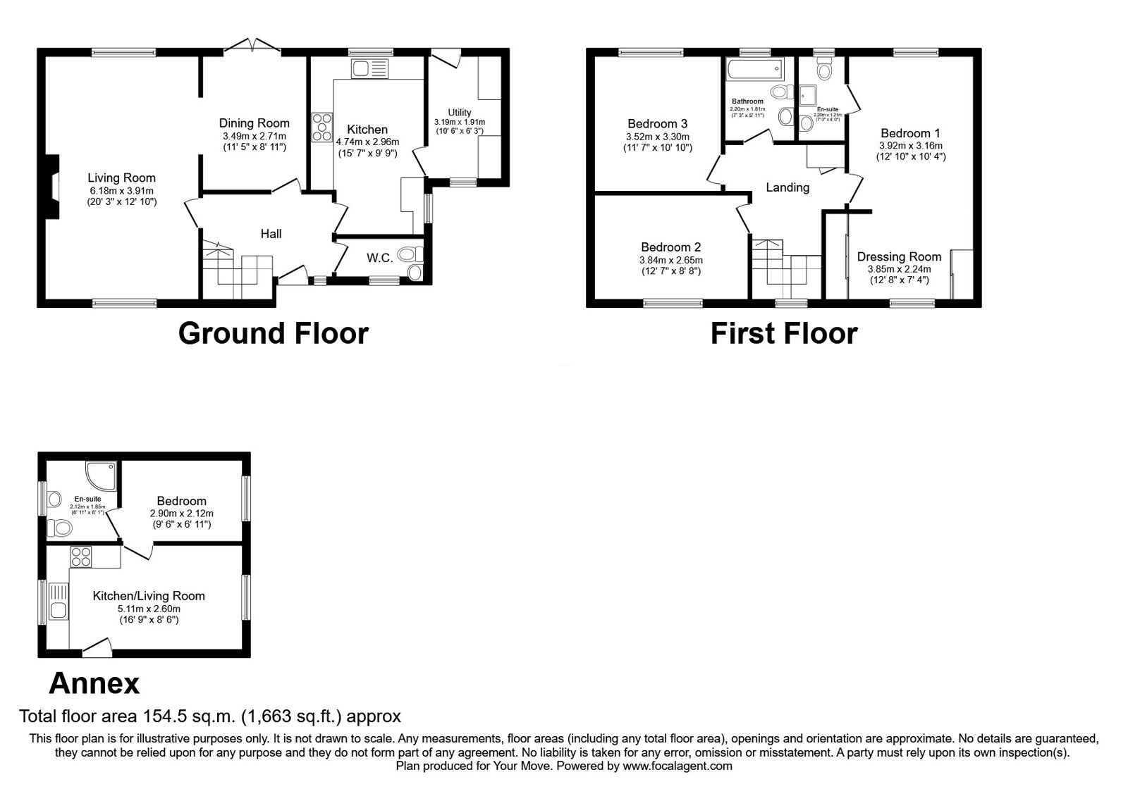 Floorplan of 4 bedroom Detached House for sale, Old Chirk Road, Gobowen, Shropshire, SY11