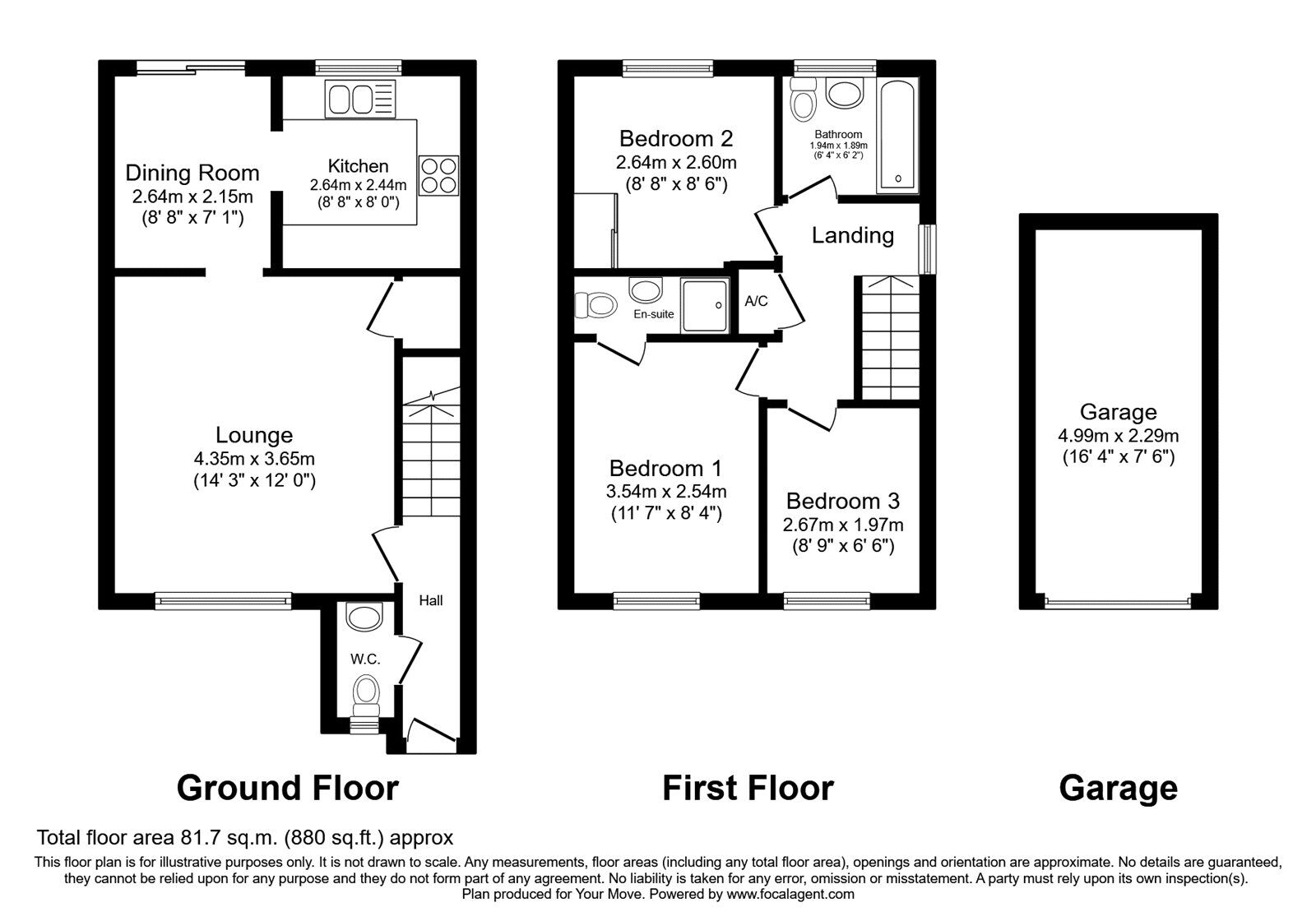 Floorplan of 3 bedroom Detached House for sale, Heritage Way, Llanymynech, Shropshire, SY22