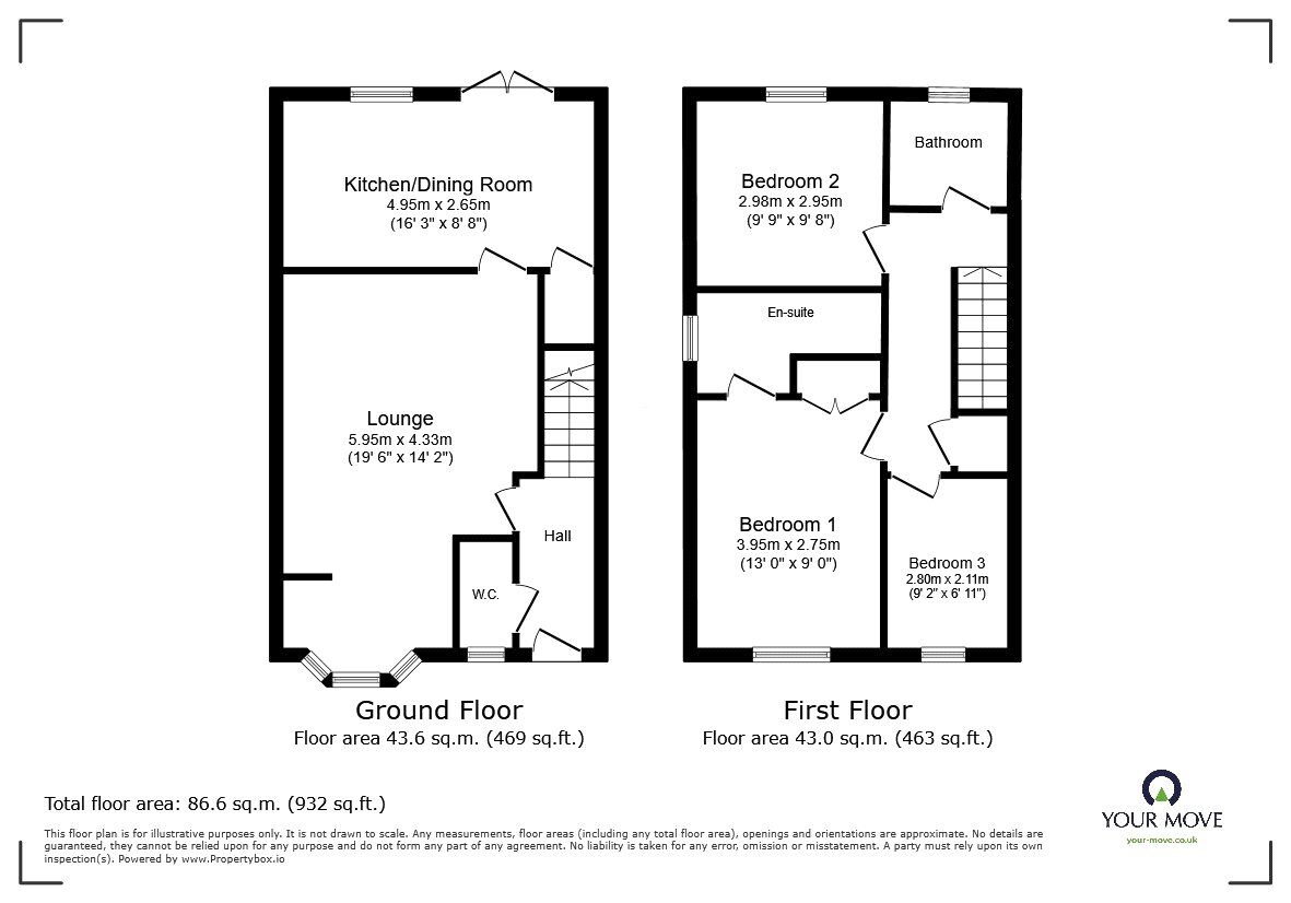 Floorplan of 3 bedroom Semi Detached House for sale, Holyhead Road, West Felton, Shropshire, SY11
