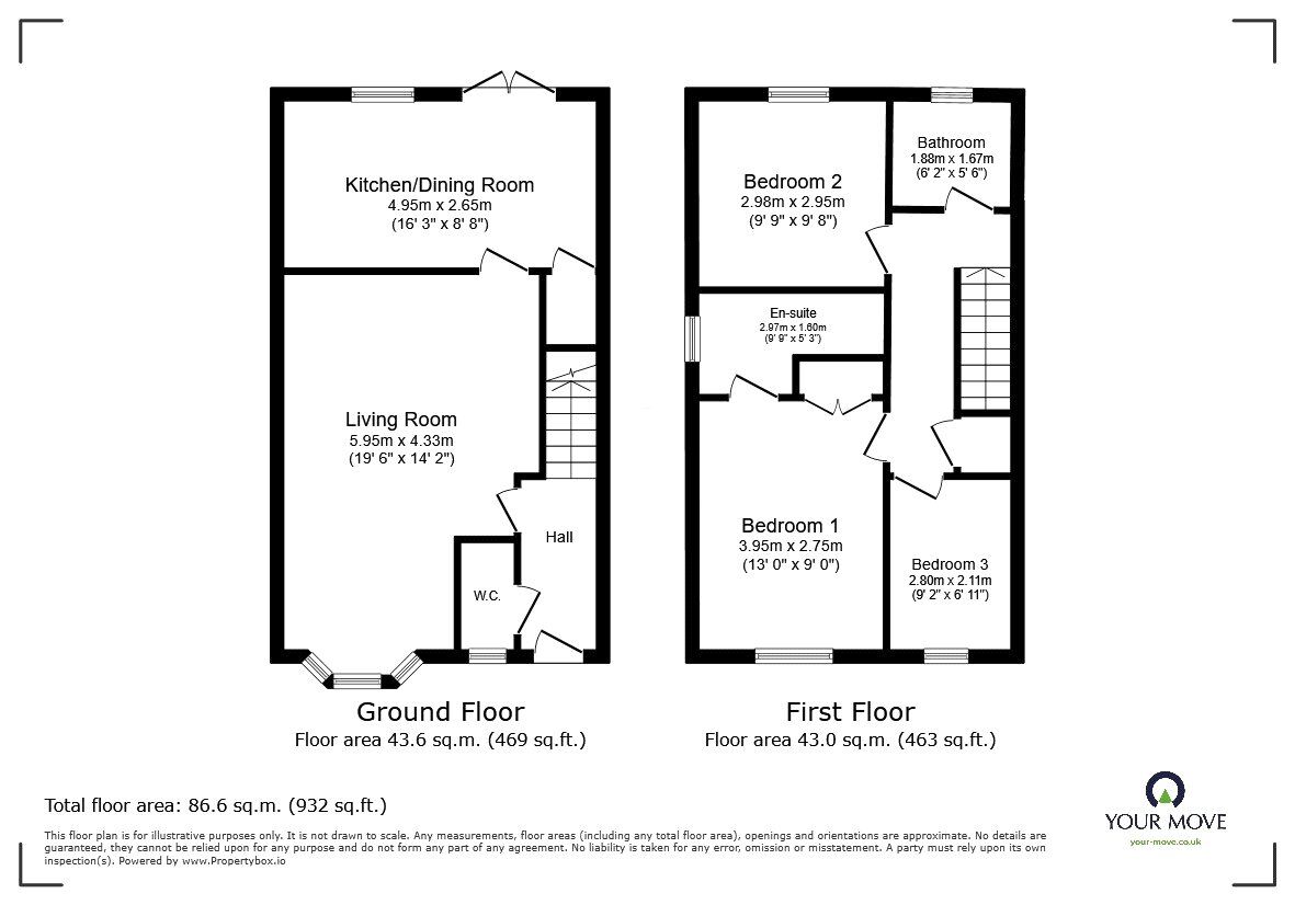 Floorplan of 3 bedroom Semi Detached House for sale, Holyhead Road, West Felton, Shropshire, SY11