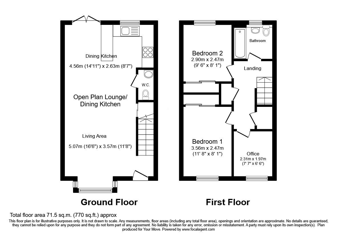 Floorplan of 3 bedroom Detached House for sale, Barley Meadows, Llanymynech, Shropshire, SY22