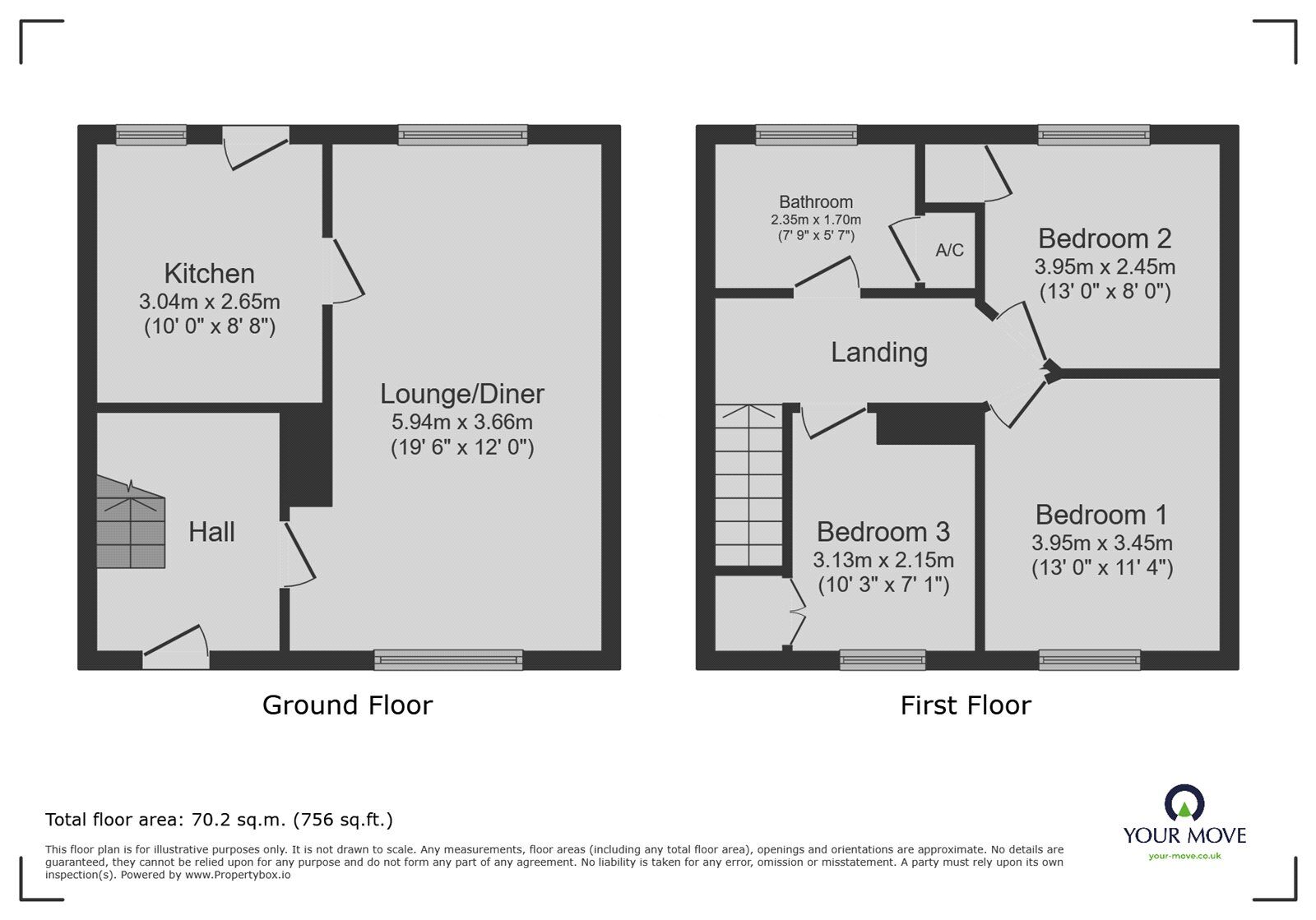 Floorplan of 3 bedroom Mid Terrace House for sale, Maple Avenue, Oswestry, Shropshire, SY11