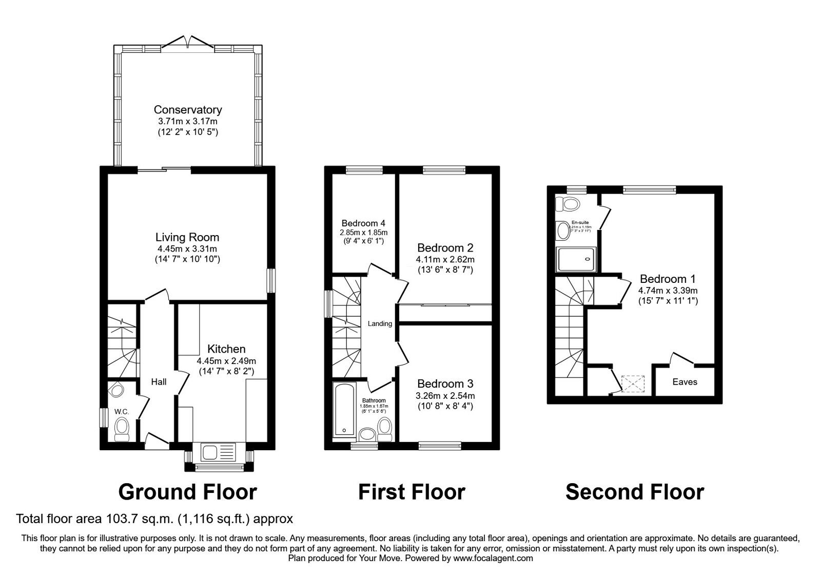 Floorplan of 4 bedroom Semi Detached House for sale, Cabin Lane, Oswestry, Shropshire, SY11