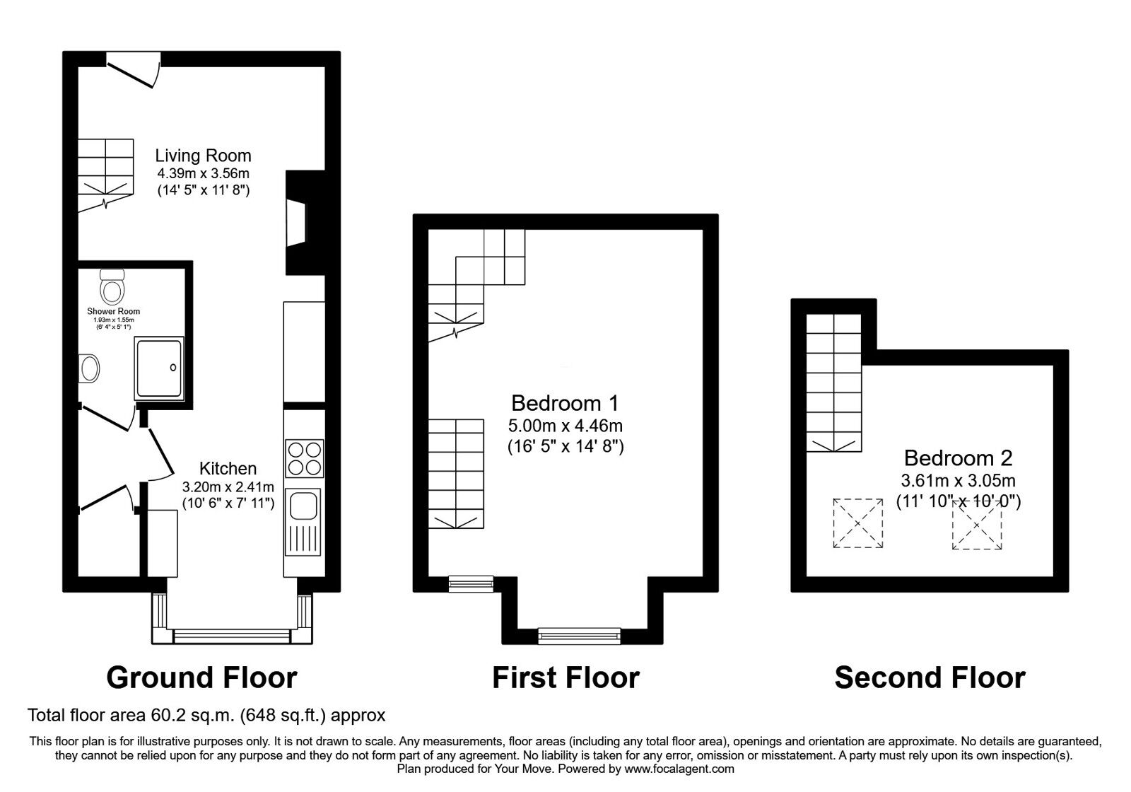 Floorplan of 2 bedroom Mid Terrace Property for sale, Jeffreys Terrace, Pontcysyllte, Wrexham, LL20