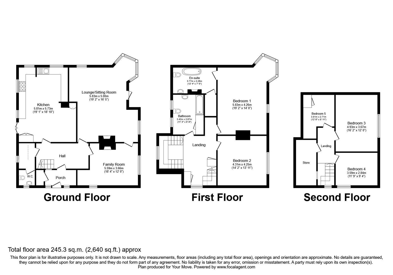 Floorplan of 5 bedroom Detached House for sale, Weston Lane, Oswestry, Shropshire, SY11