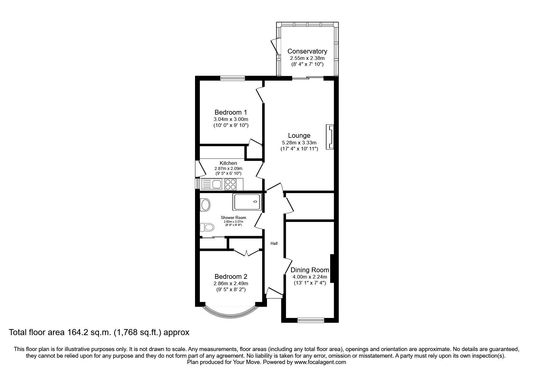 Floorplan of 3 bedroom Detached Bungalow for sale, Bronygarth Road, Weston Rhyn, Shropshire, SY10