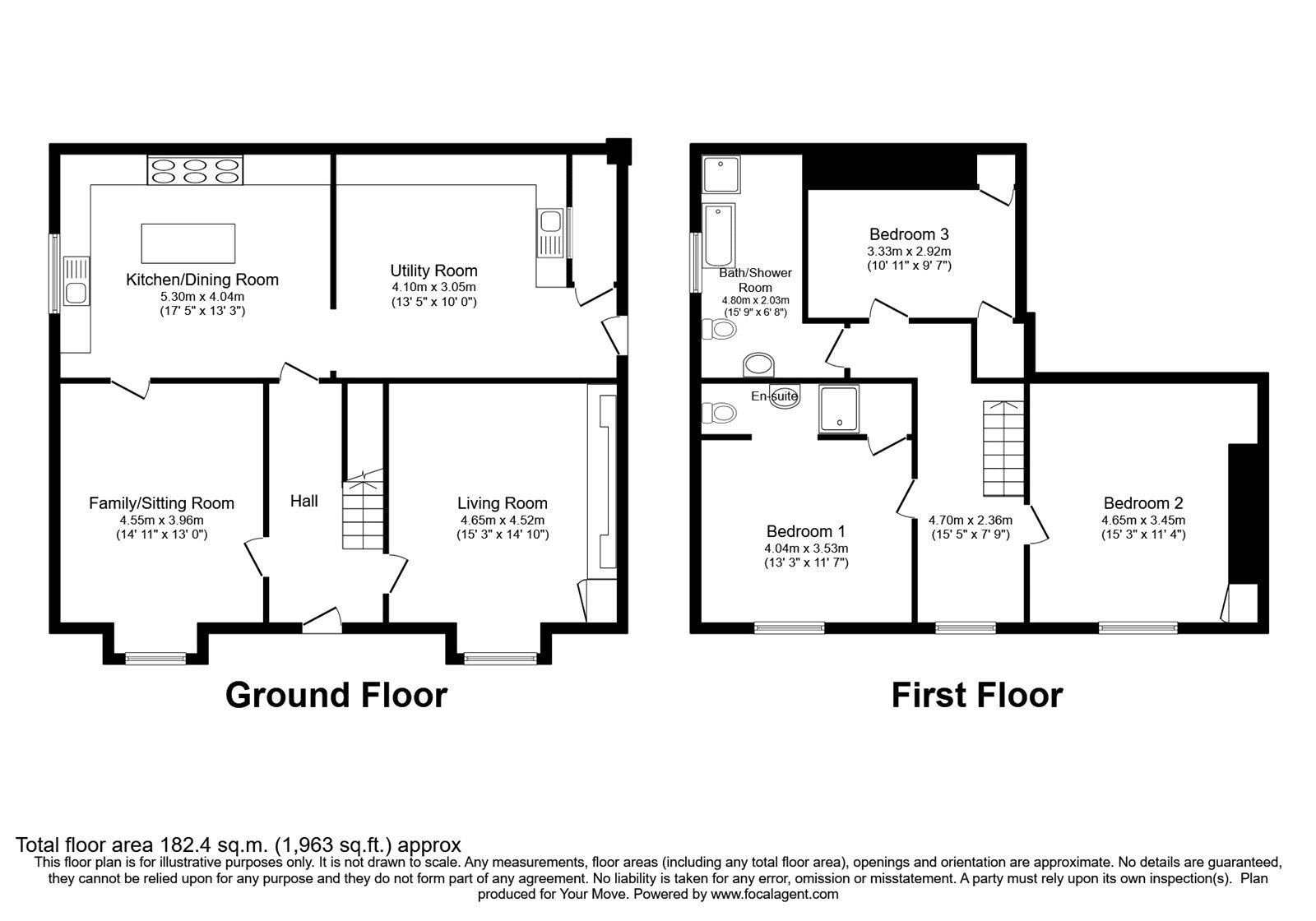 Floorplan of 3 bedroom Detached House for sale, Llangynog, Oswestry, Shropshire, SY10
