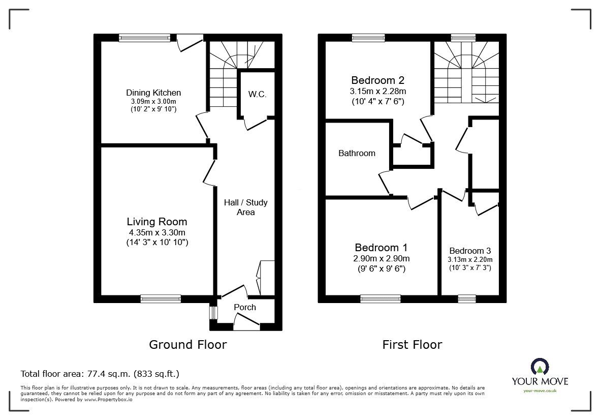 Floorplan of 3 bedroom Semi Detached House for sale, Orchard Croft, Llandrinio, Powys, SY22