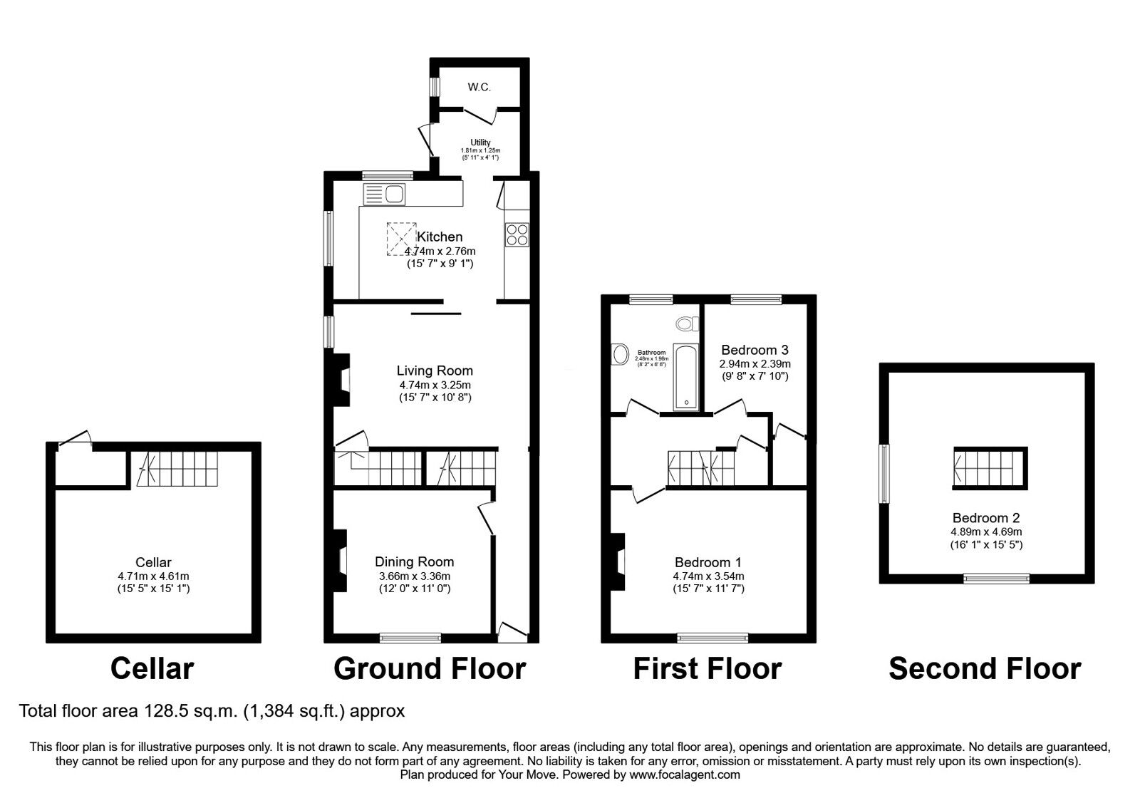 Floorplan of 3 bedroom Semi Detached House for sale, St. Martins Road, Gobowen, Shropshire, SY11