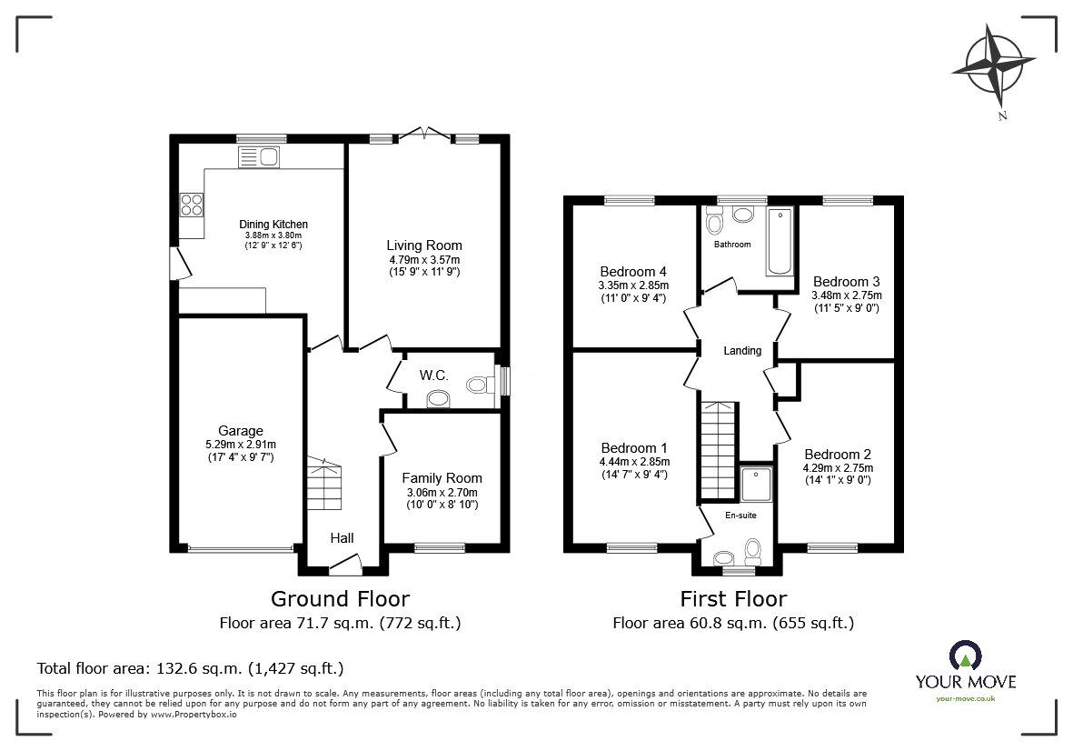 Floorplan of 4 bedroom Detached House for sale, Cysgod Y Gyrn, Llansilin, Powys, SY10