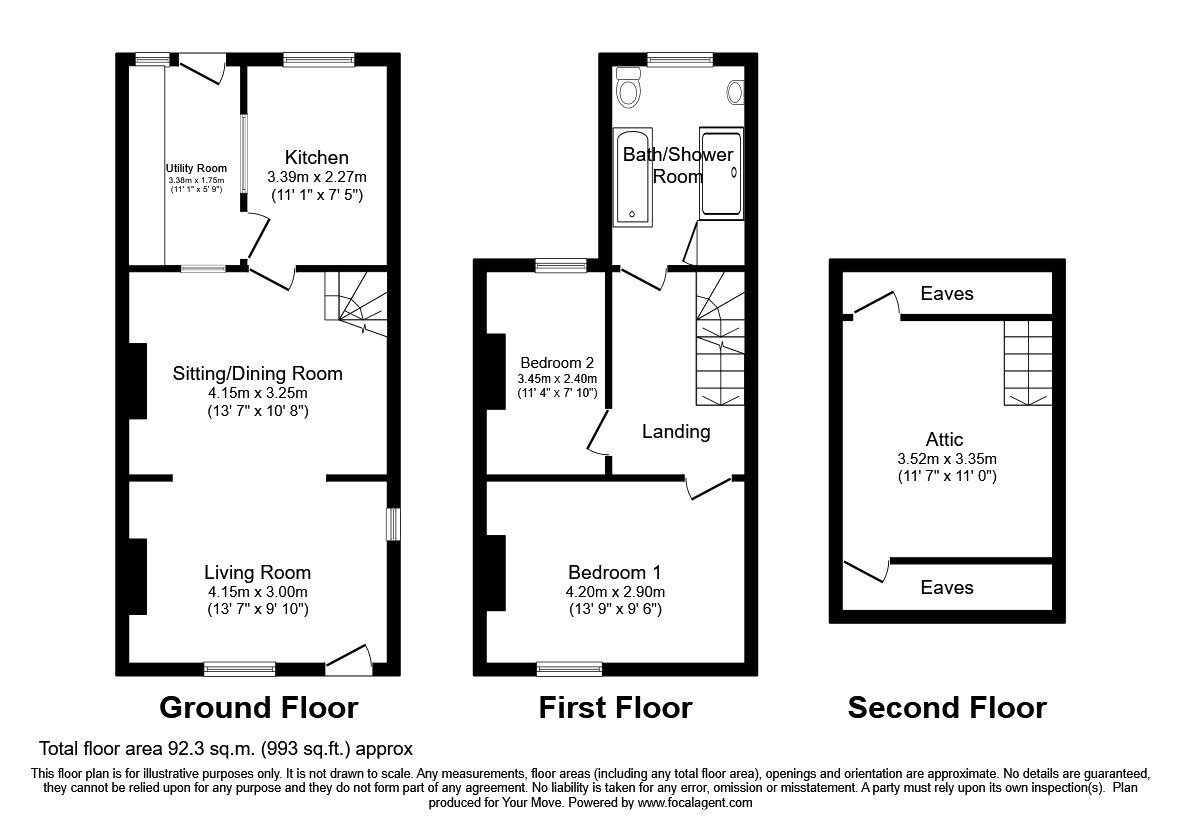 Floorplan of 3 bedroom Semi Detached House for sale, Trefonen Road, Morda, Shropshire, SY10