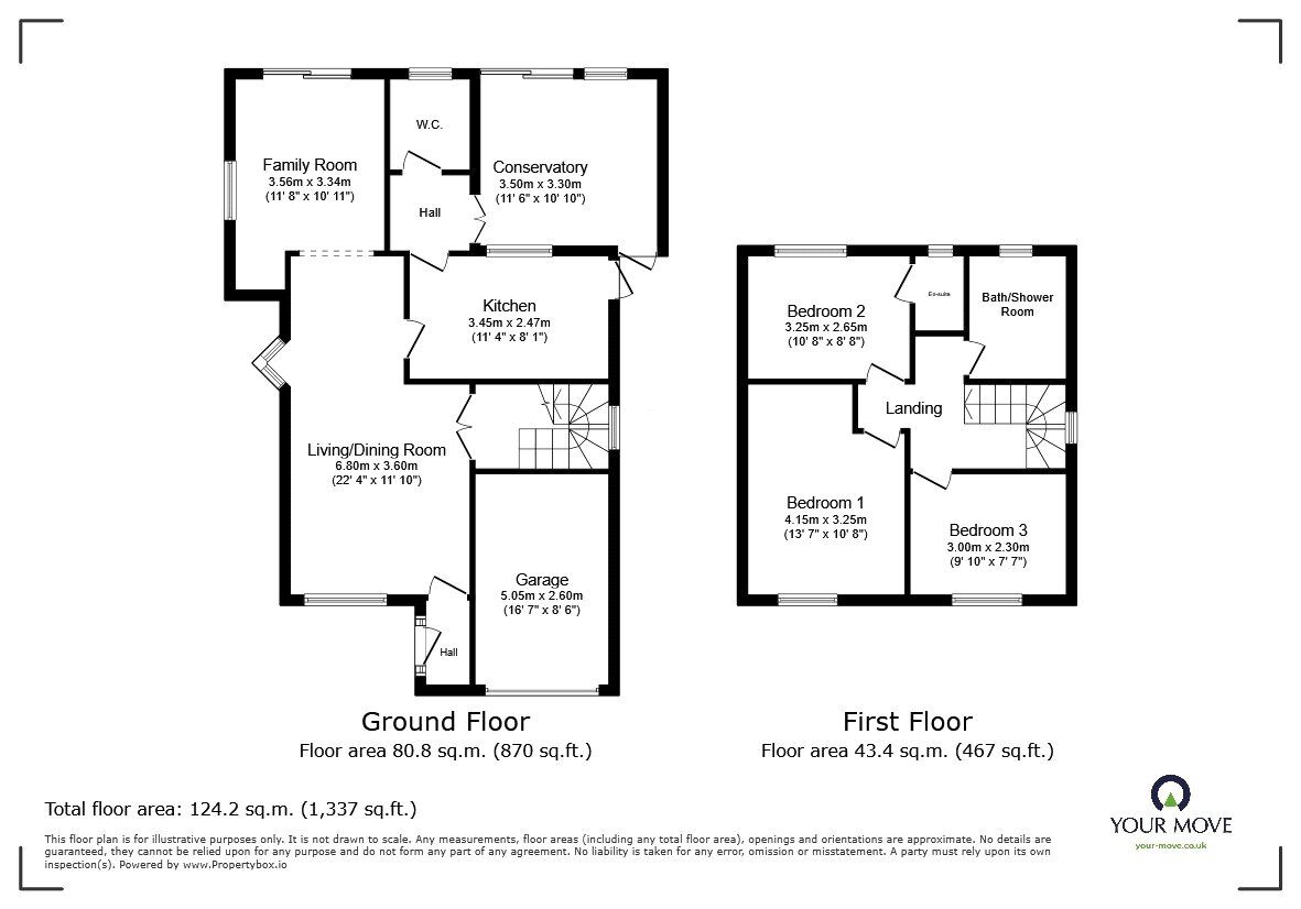 Floorplan of 3 bedroom Detached House for sale, Pleasant View, Weston Rhyn, Shropshire, SY10