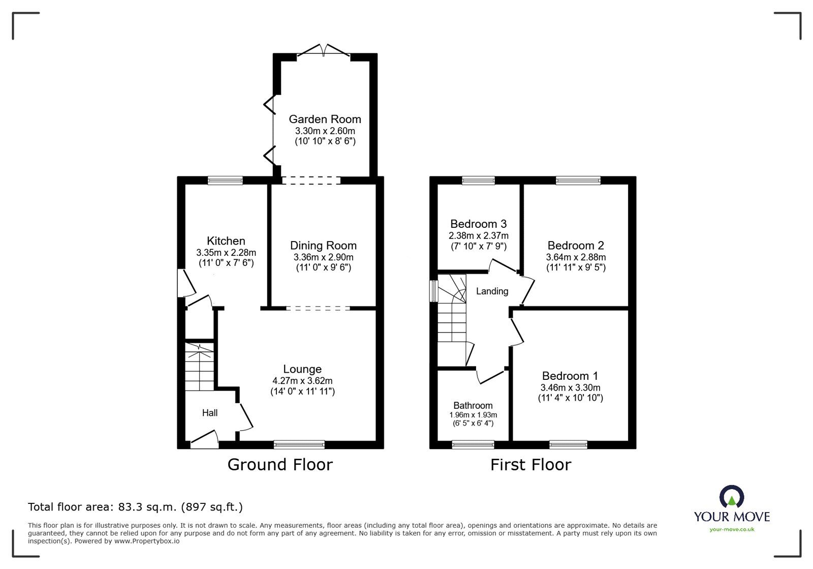 Floorplan of 3 bedroom Semi Detached House to rent, Ash Close, Weston Rhyn, Shropshire, SY10
