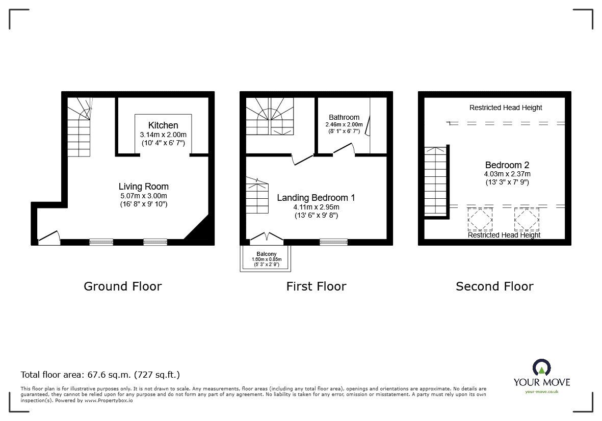 Floorplan of 2 bedroom Mid Terrace House for sale, High Street, High Street, Powys, SY22