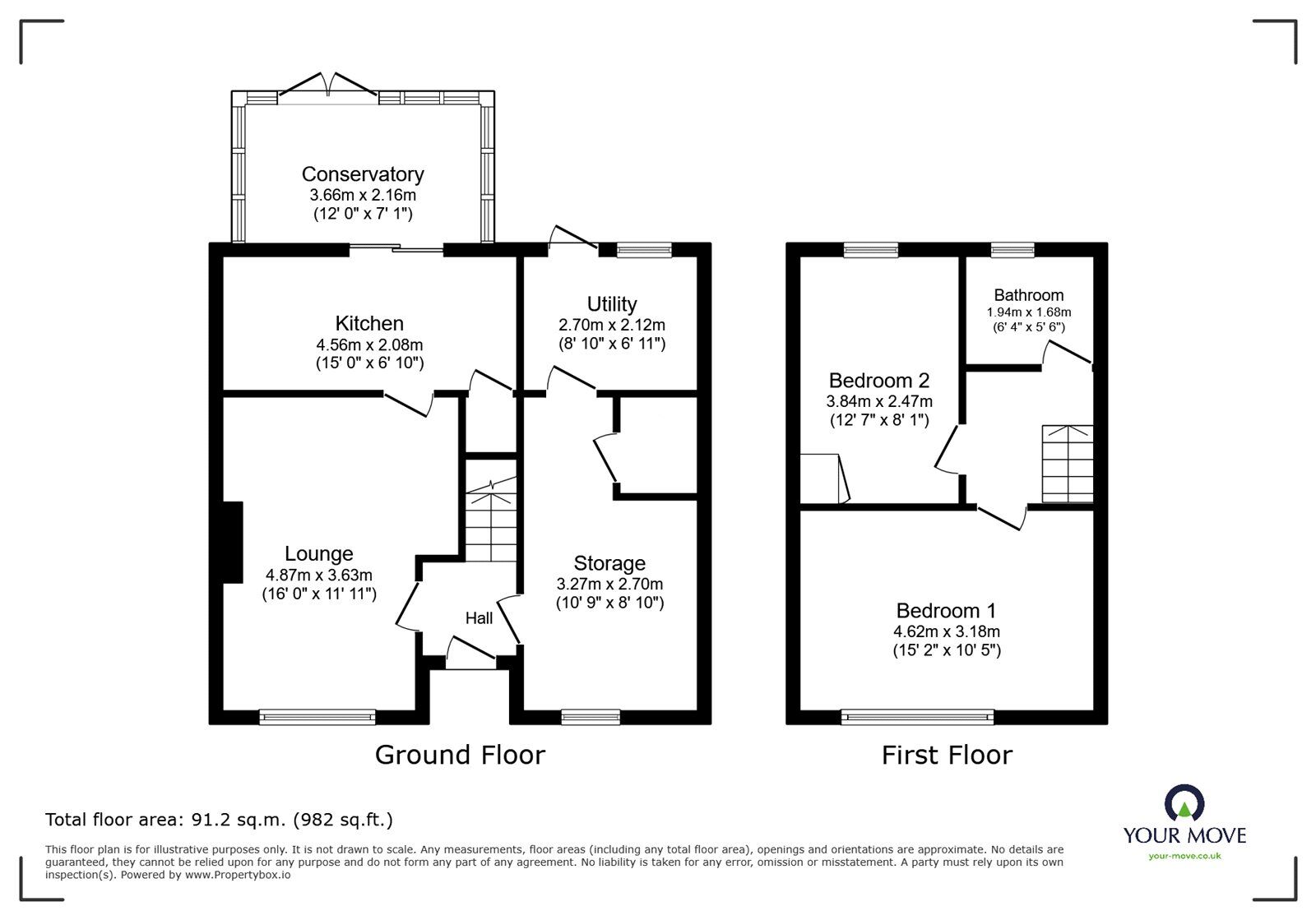 Floorplan of 2 bedroom Semi Detached House for sale, College Road, Oswestry, Shropshire, SY11