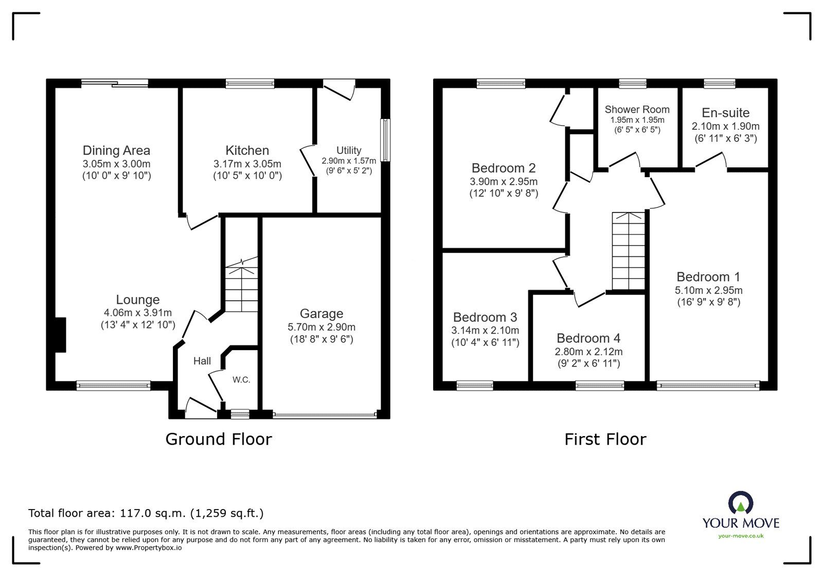 Floorplan of 4 bedroom Detached House for sale, Victoria Fields, Oswestry, Shropshire, SY11