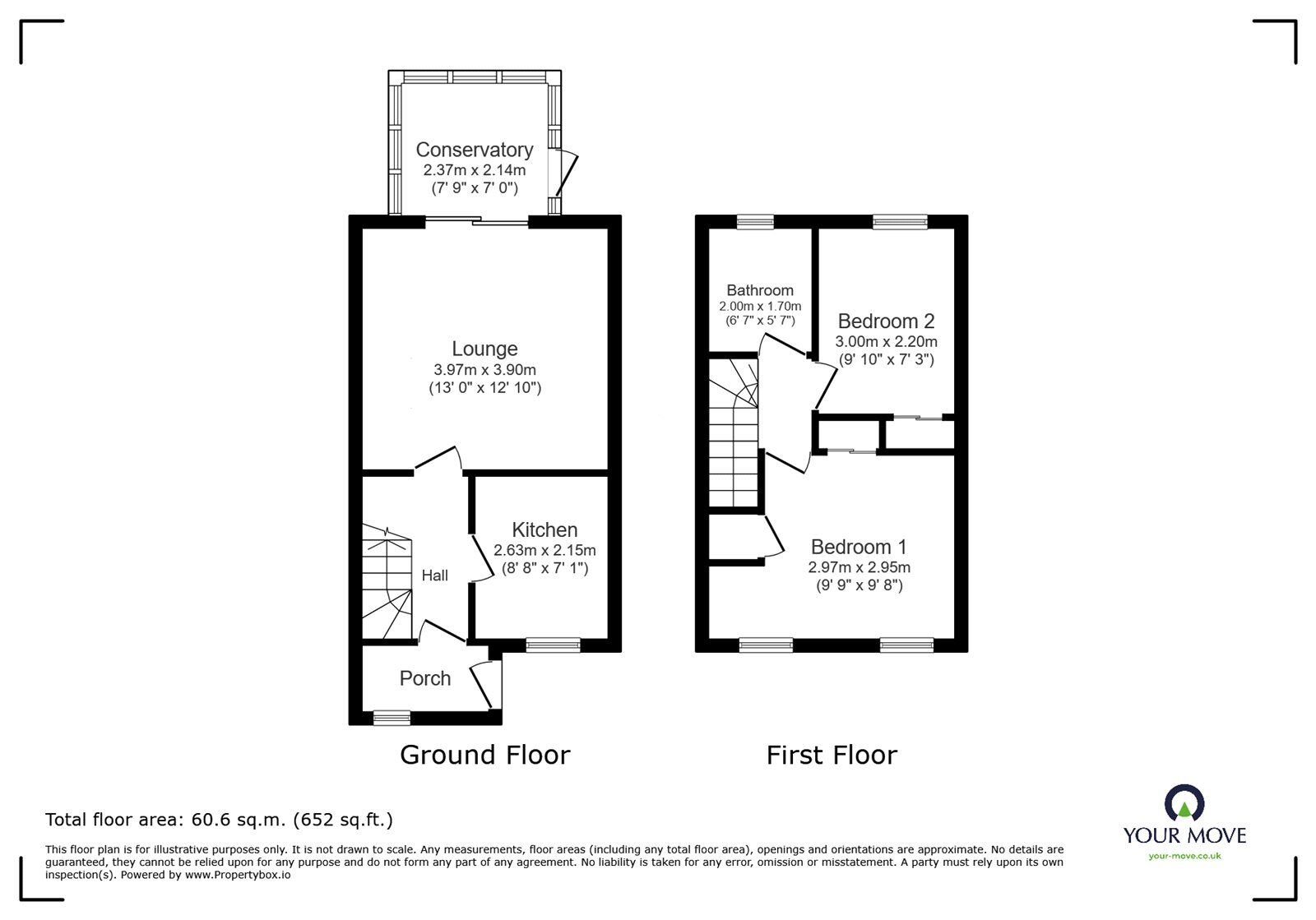 Floorplan of 2 bedroom Semi Detached House for sale, Meadow Drive, Gobowen, Shropshire, SY11