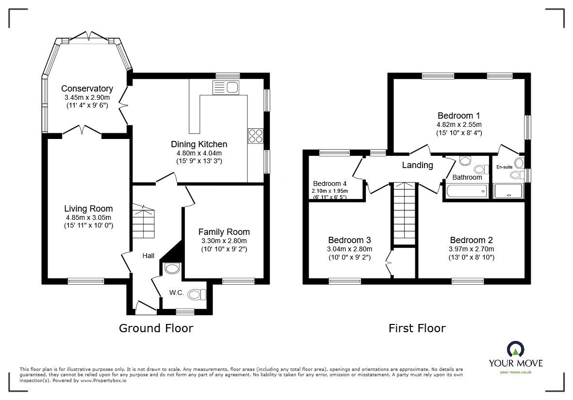 Floorplan of 4 bedroom Detached House for sale, Weston Road, Morda, Oswestry, SY10
