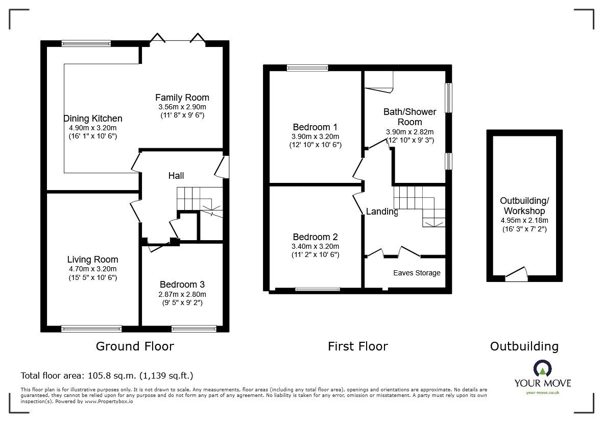 Floorplan of 3 bedroom Detached House for sale, Windsor Road, Oswestry, Shropshire, SY11