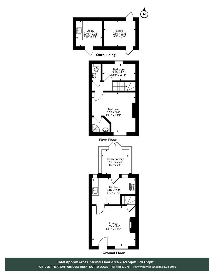 Floorplan of 2 bedroom Mid Terrace House to rent, Main Street, Upper Benefield, Northamptonshire, PE8