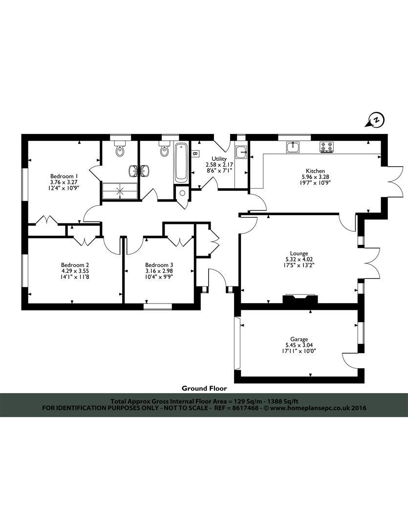 Floorplan of 3 bedroom Bungalow to rent, Main Street, Thurning, Peterborough, PE8