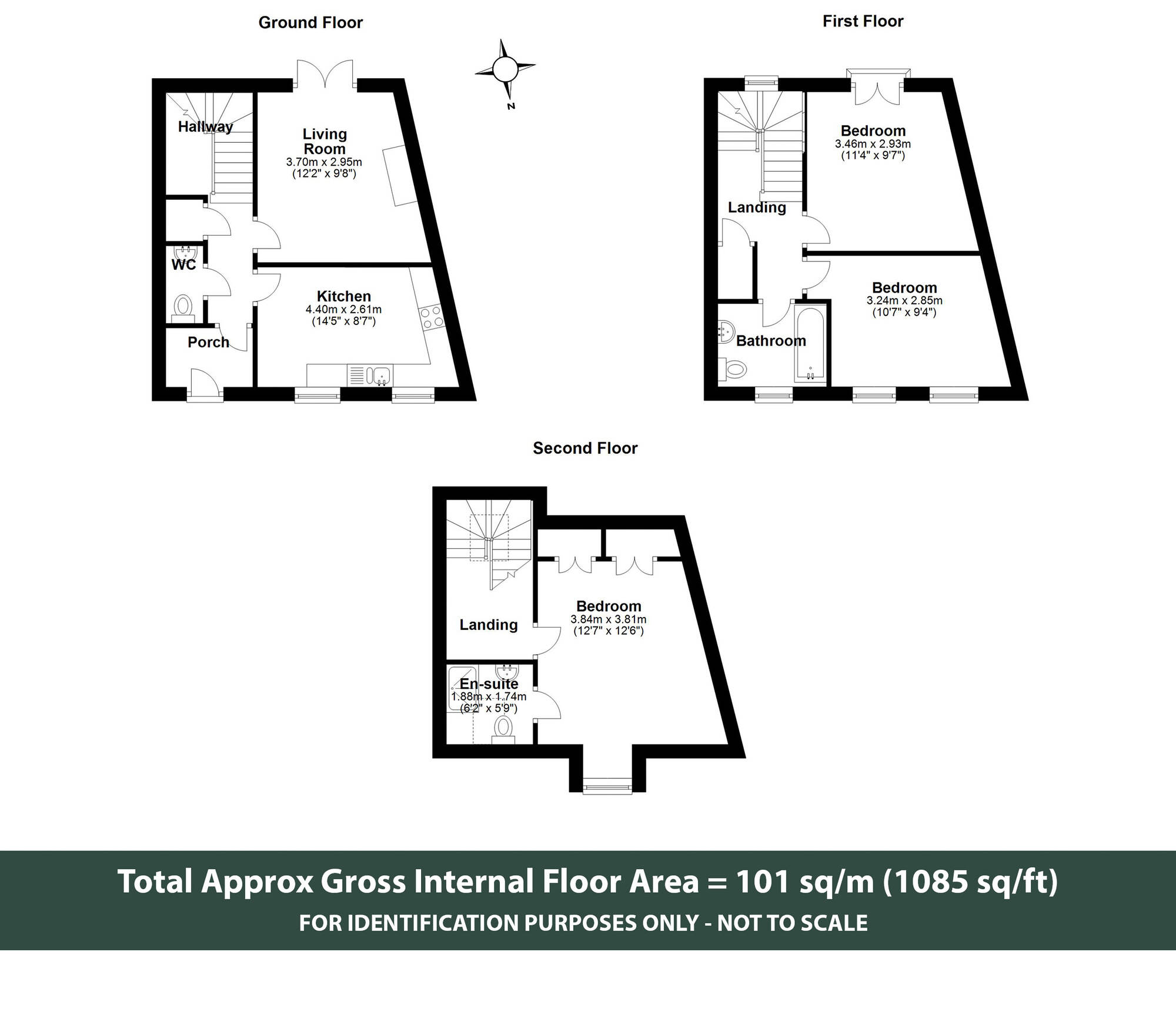 Floorplan of 3 bedroom Mid Terrace House to rent, Bridge View, Oundle, Northamptonshire, PE8