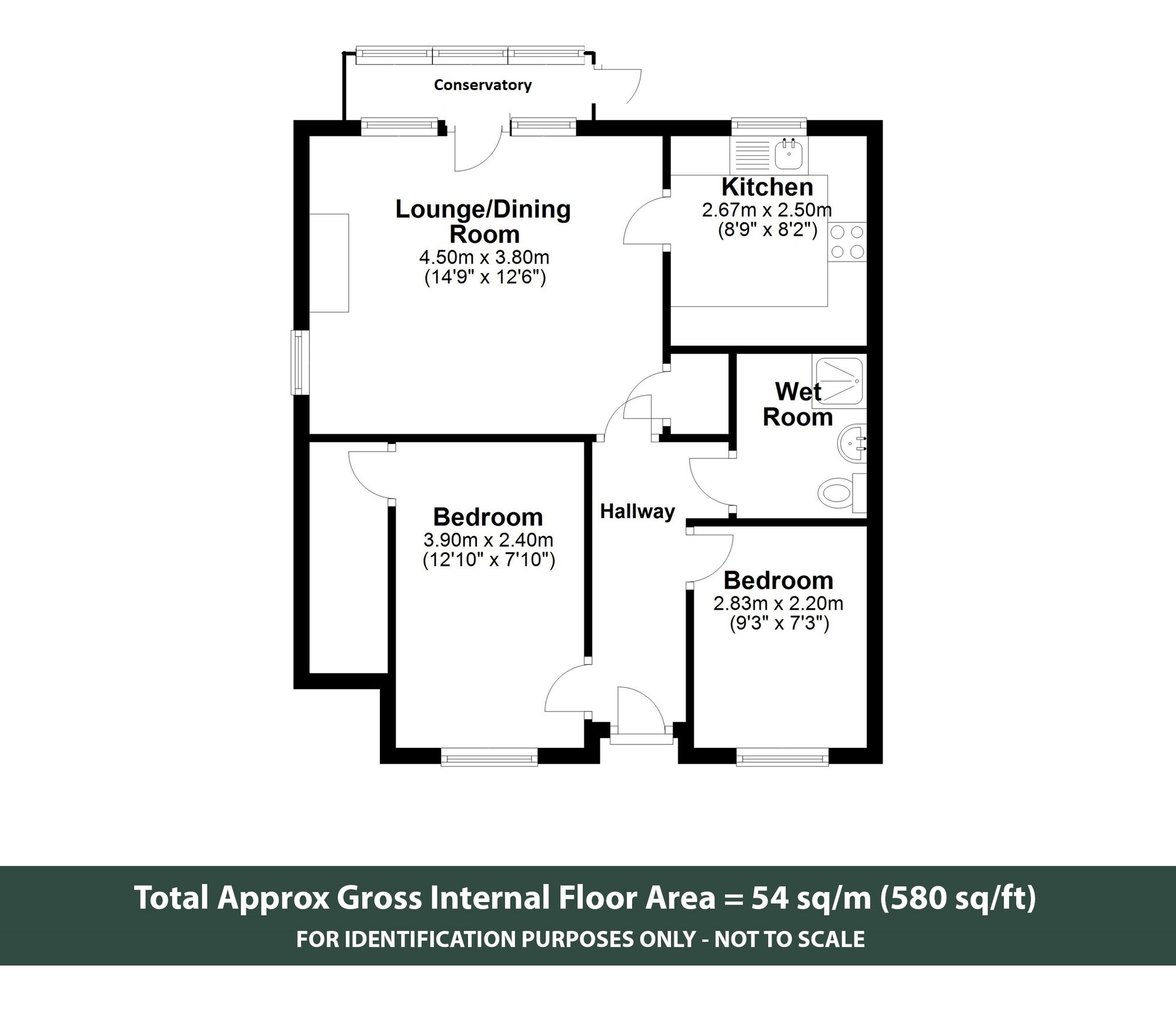 Floorplan of 2 bedroom  Flat to rent, Riverside Maltings, Oundle, Northamptonshire, PE8