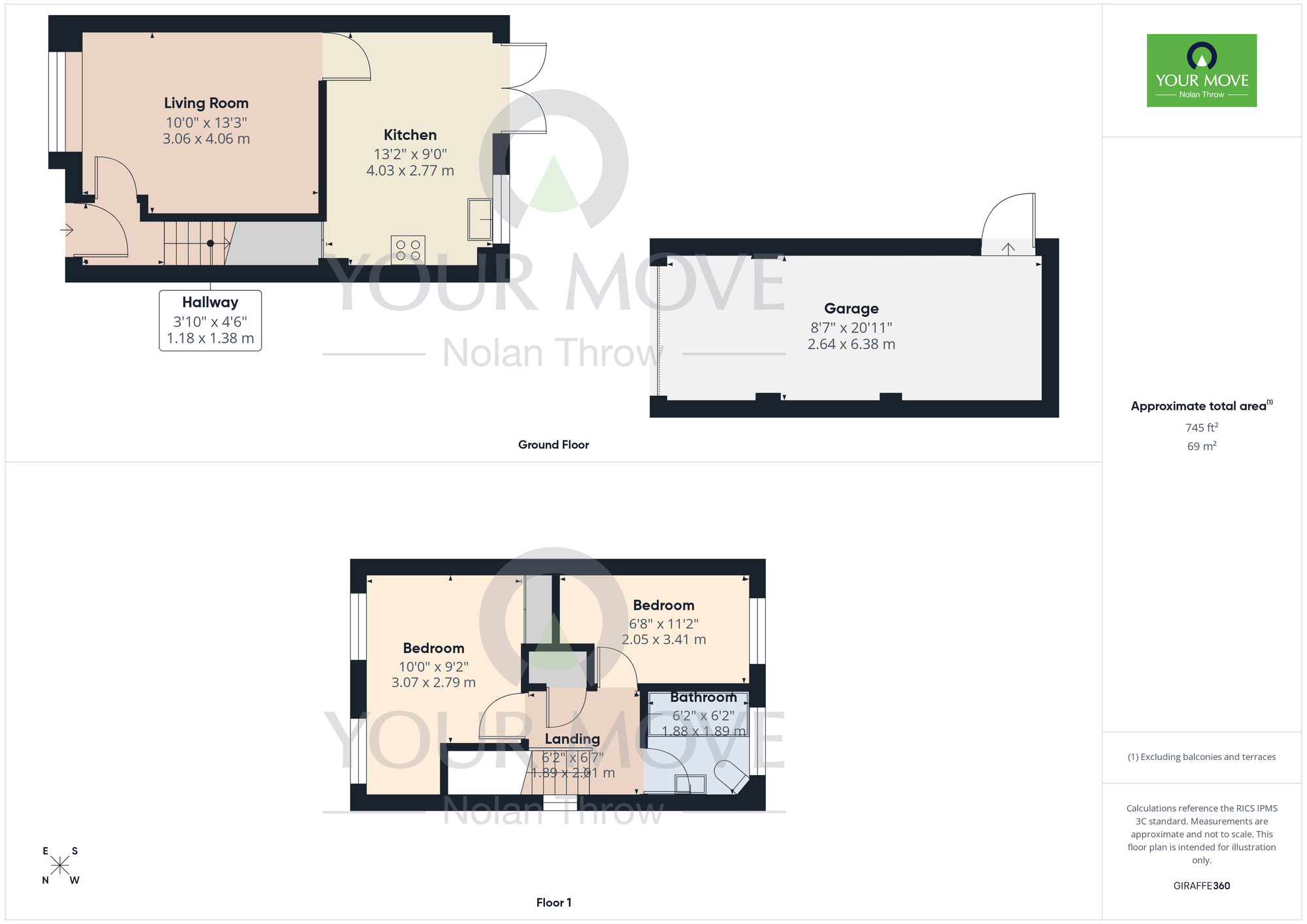 Floorplan of 2 bedroom Semi Detached House for sale, Javelin Close, Duston, Northamptonshire, NN5