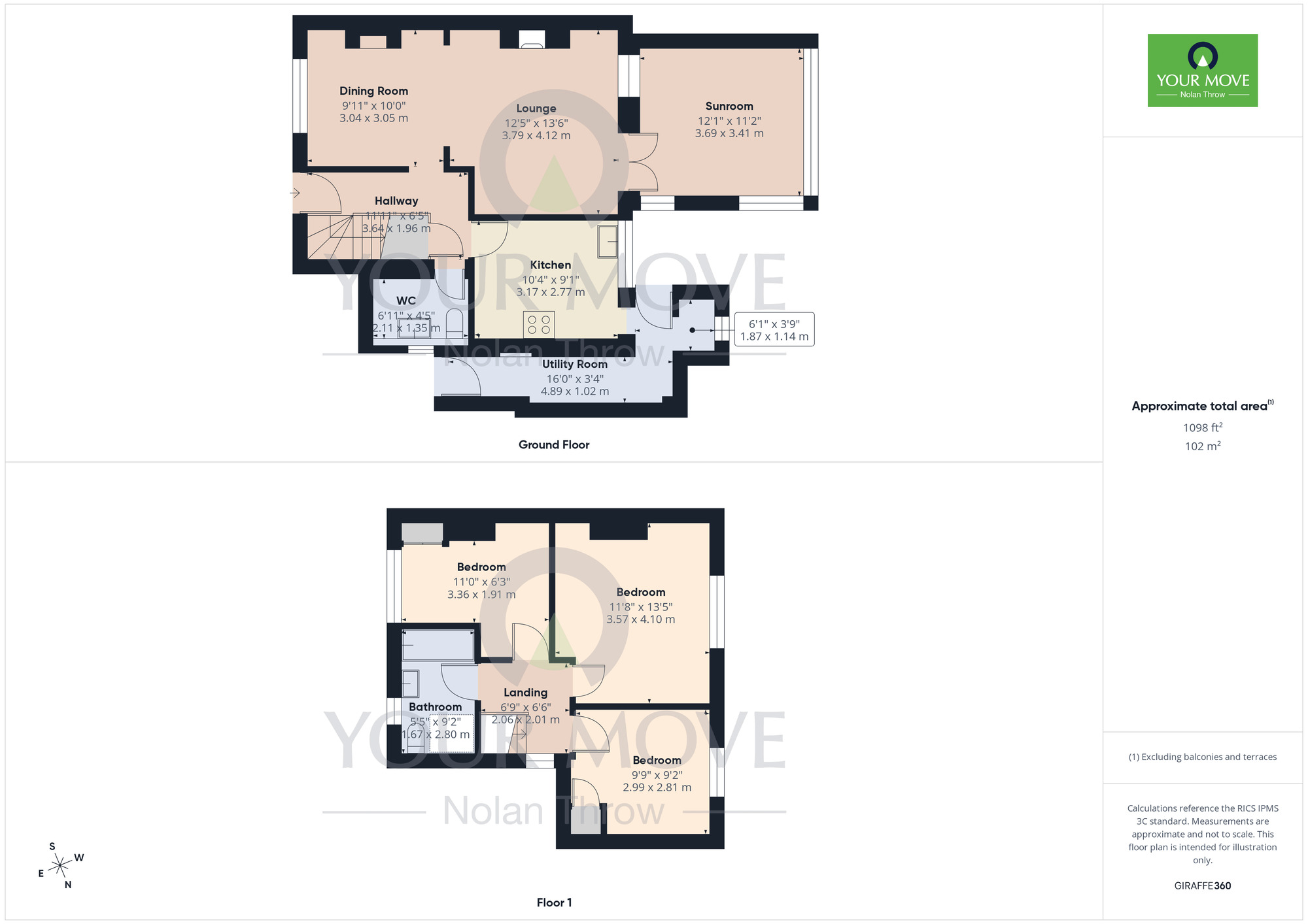 Floorplan of 3 bedroom Semi Detached House for sale, The Warren, Hardingstone, Northamptonshire, NN4