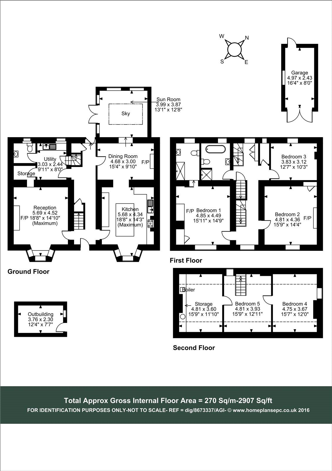 Floorplan of 5 bedroom Detached House to rent, Stoke Hill, Hillside, Northamptonshire, PE8