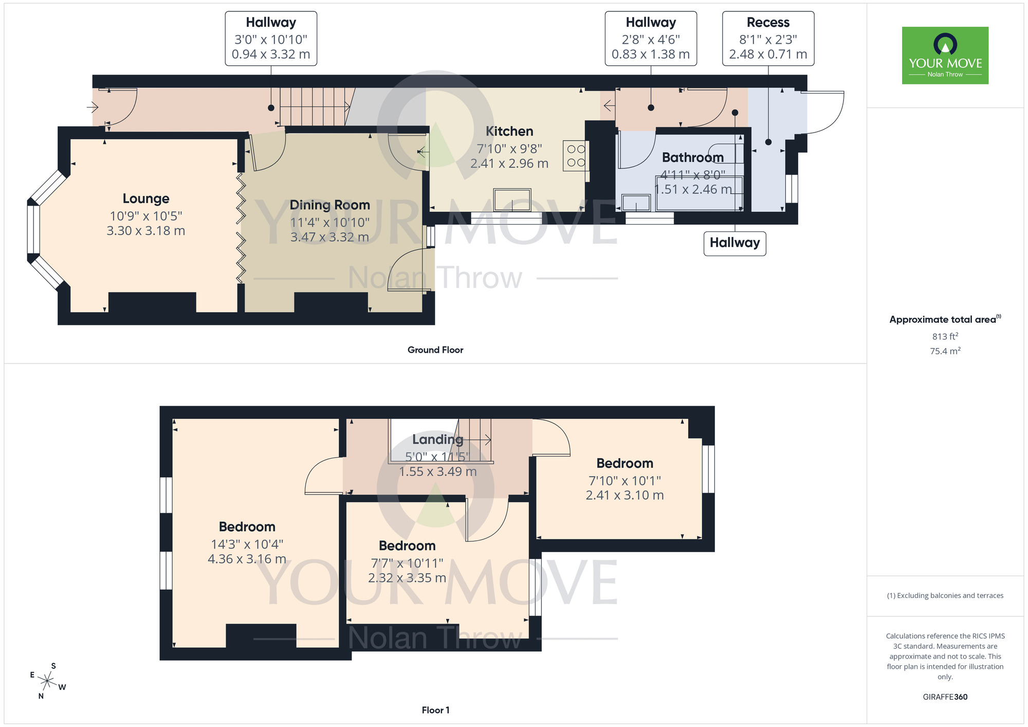 Floorplan of 3 bedroom Mid Terrace House for sale, Symington Street, St James, Northamptonshire, NN5
