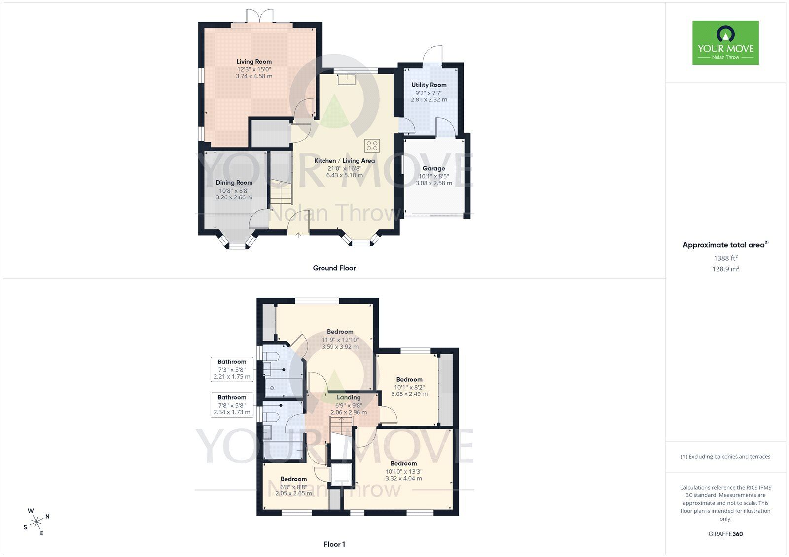 Floorplan of 4 bedroom Detached House to rent, Rathmine Court, Broughton, Northamptonshire, NN14