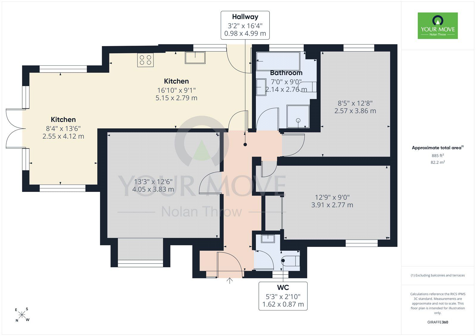 Floorplan of 2 bedroom Detached Bungalow to rent, Monson Way, Oundle, Northamptonshire, PE8